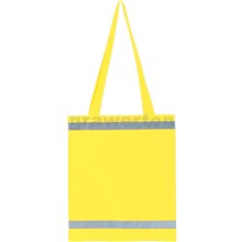 Nákupní taška s reflexními pruhy - žlutá signální