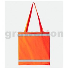 Nákupní taška s reflexními pruhy - oranžová signální