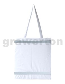 Nákupní taška s reflexními pruhy - bílá