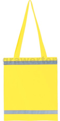 Nákupní taška s reflexními pruhy - žlutá signální