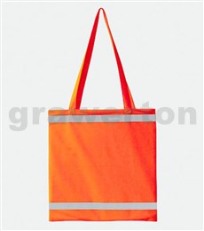 Nákupní taška s reflexními pruhy - oranžová signální