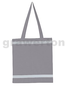 Nákupní taška s reflexními pruhy - šedá