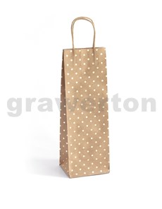 Papírová taška Kraft na víno 35x10x12cm, 5ks