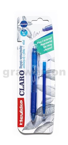 Heykka gumovací pero clicker Claro 0,7 mm + náhradní náplň